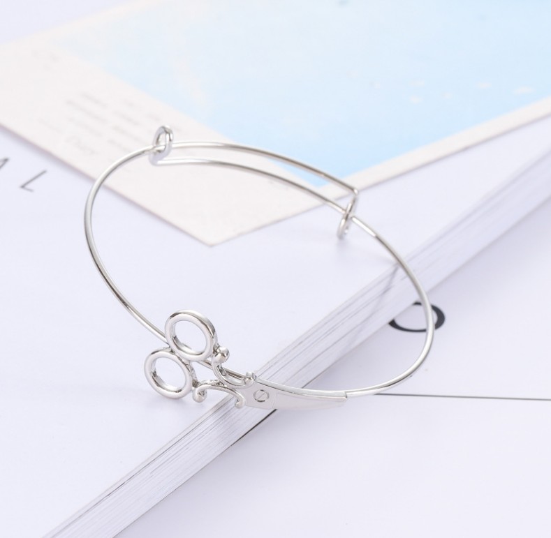 New Fashion Ornament Open Hollow Scissors Shaped Alloy Bracelet