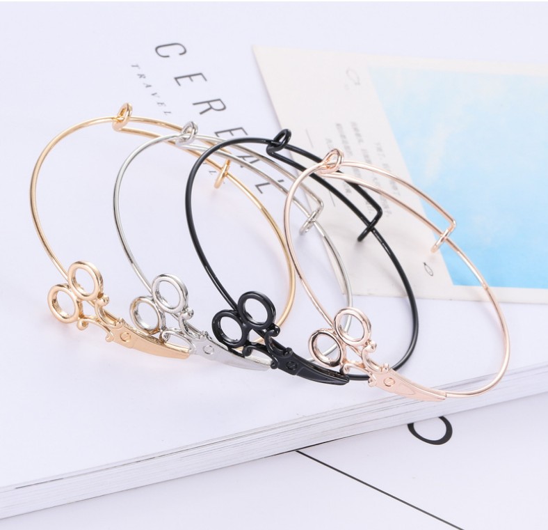 New Fashion Ornament Open Hollow Scissors Shaped Alloy Bracelet