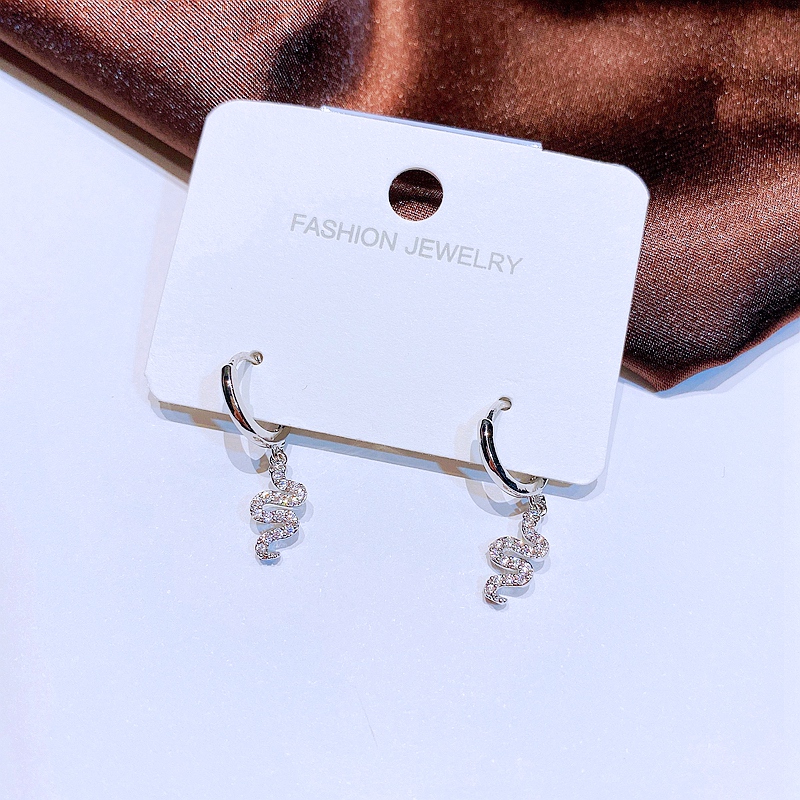 Trendy Refined Zircon Micro Inlaid Cute Small Snakes Ear Clip Wholesale