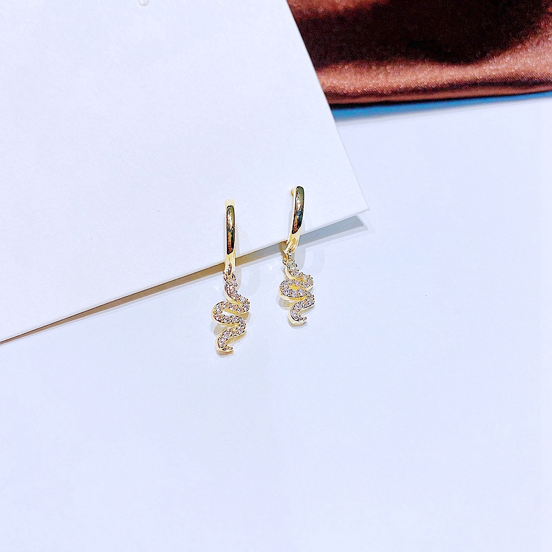 Trendy Refined Zircon Micro Inlaid Cute Small Snakes Ear Clip Wholesale