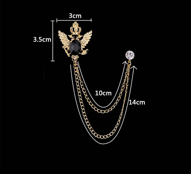 fashion new shape crown wings Chain Eagle inlaid rhinestone alloy Brooch