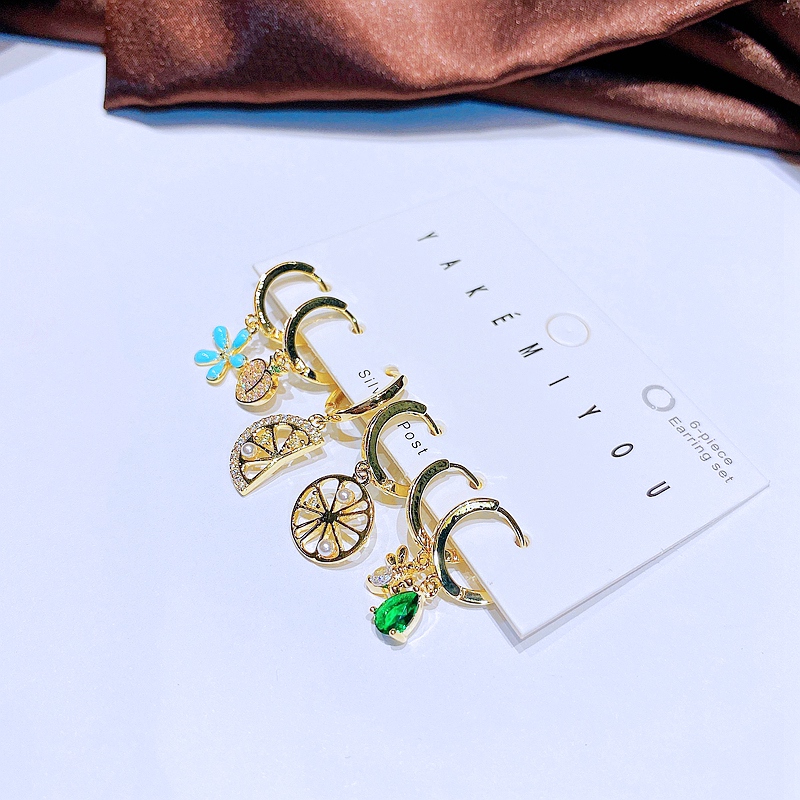 Yakemiyou Sweet Fruit Copper Plating Zircon Earrings