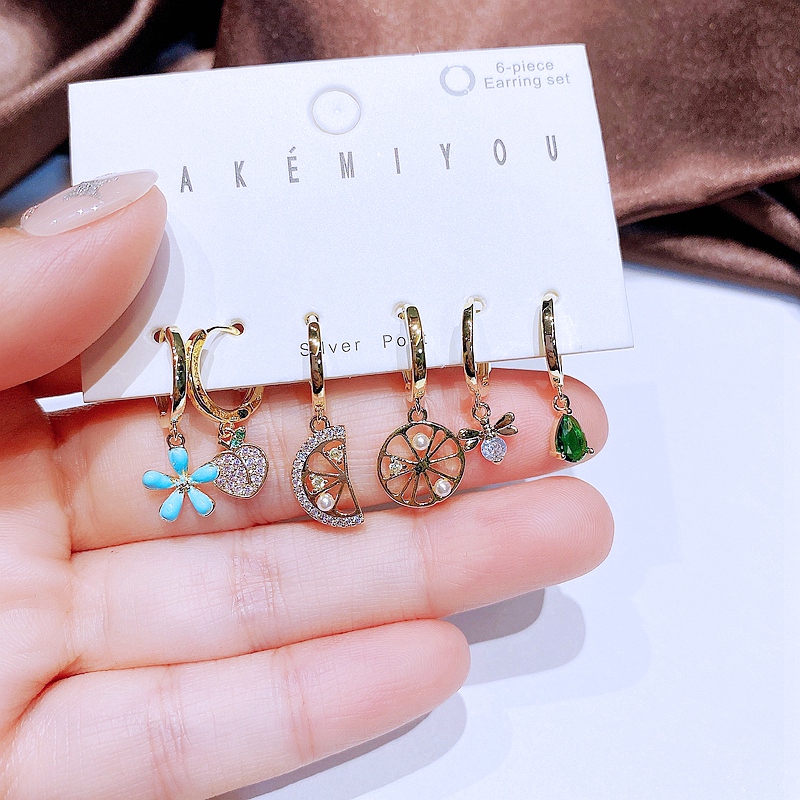 Yakemiyou Sweet Fruit Copper Plating Zircon Earrings