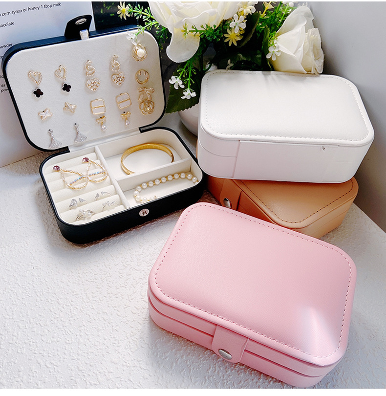 solid color metal buckle Jewelry Storage Box