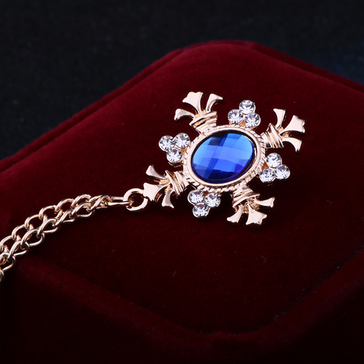 fashion Chain Rhinestone cross Collar Pin alloy brooch