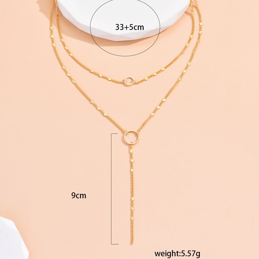 Fashion Elegant Geometric Y-Shape Multi-Layer Clavicle Chain Necklace