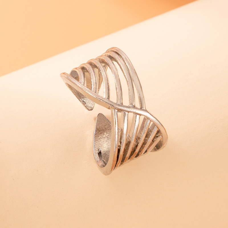 Fashion Simple Hollow Multi-layer Geometric Shape Single Alloy Ring