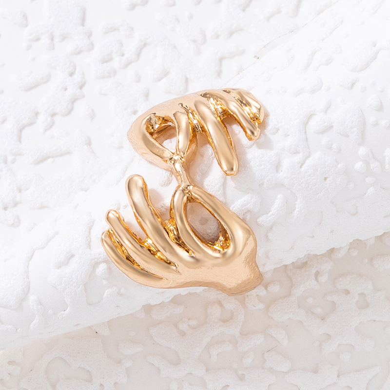 Fashion Simple Palm Hug Single Solid Color Alloy Ring Women