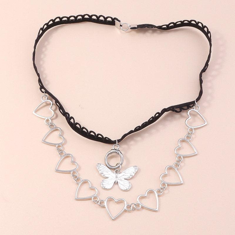 fashion Butterfly Pendant Hollow Heart lace Leg Chain