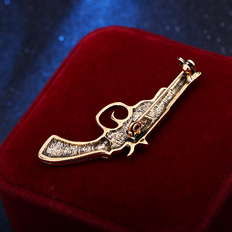 new style fashion Pistol shape two color alloy Brooch