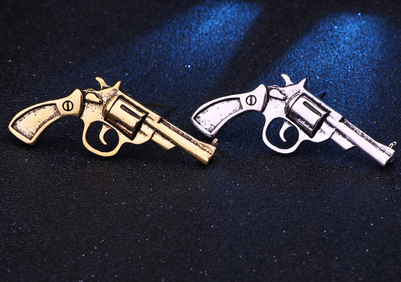new style fashion Pistol shape two color alloy Brooch