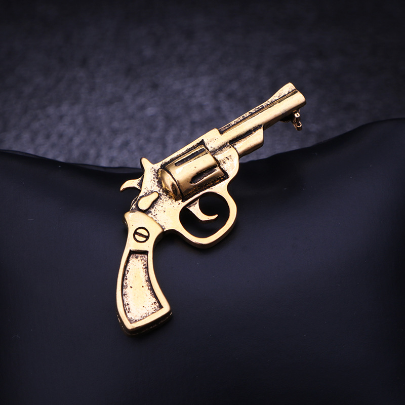 new style fashion Pistol shape two color alloy Brooch