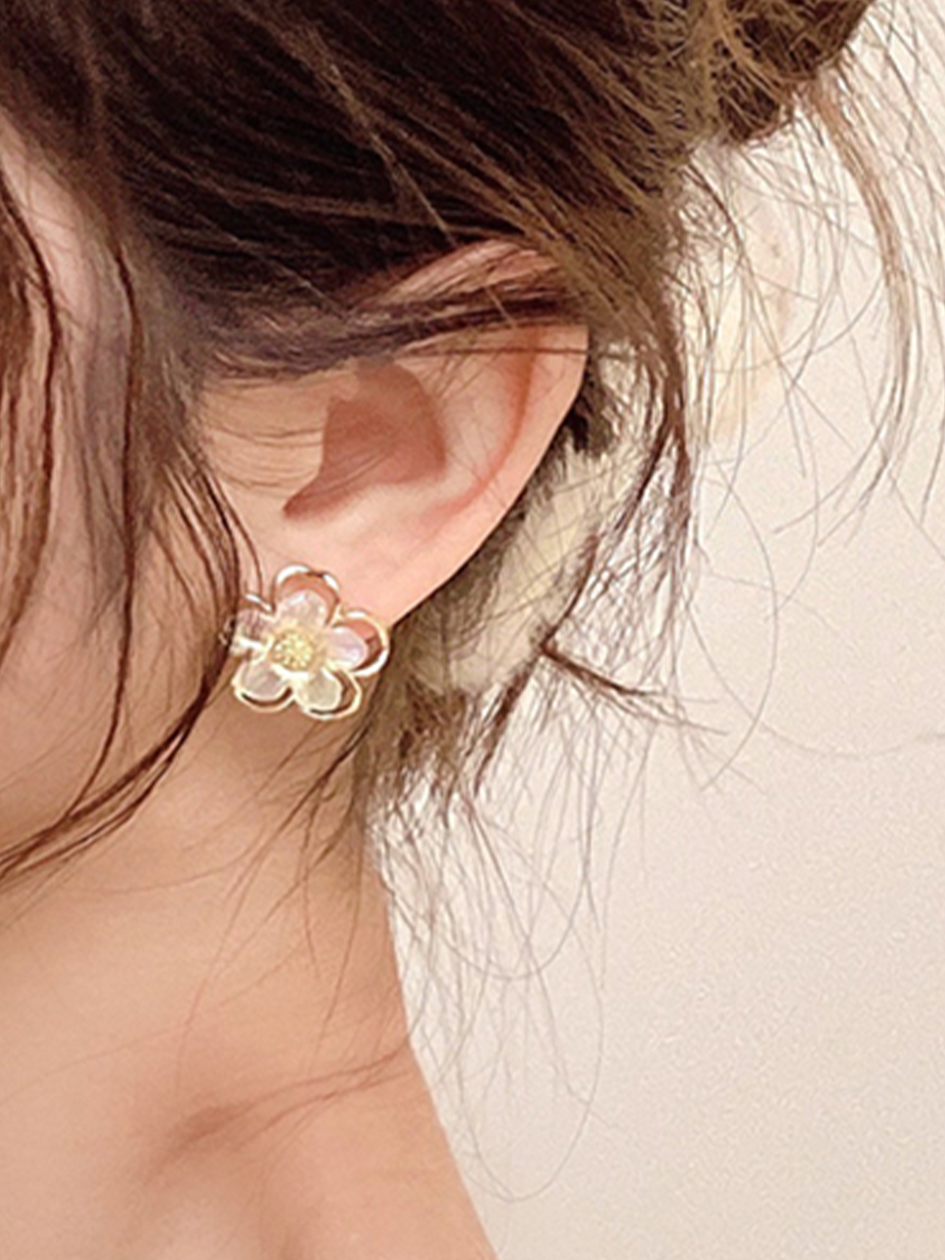 Fashion Flower Alloy No Inlaid Ear Studs