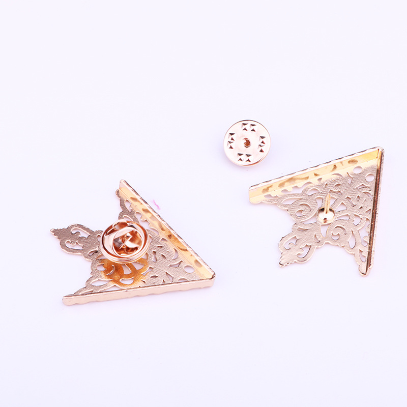 Retro style Triangle hollow geometric pattern Collar Pin brooch
