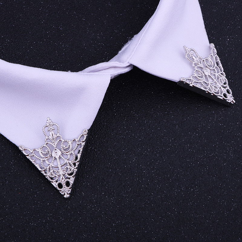 Retro style Triangle hollow geometric pattern Collar Pin brooch