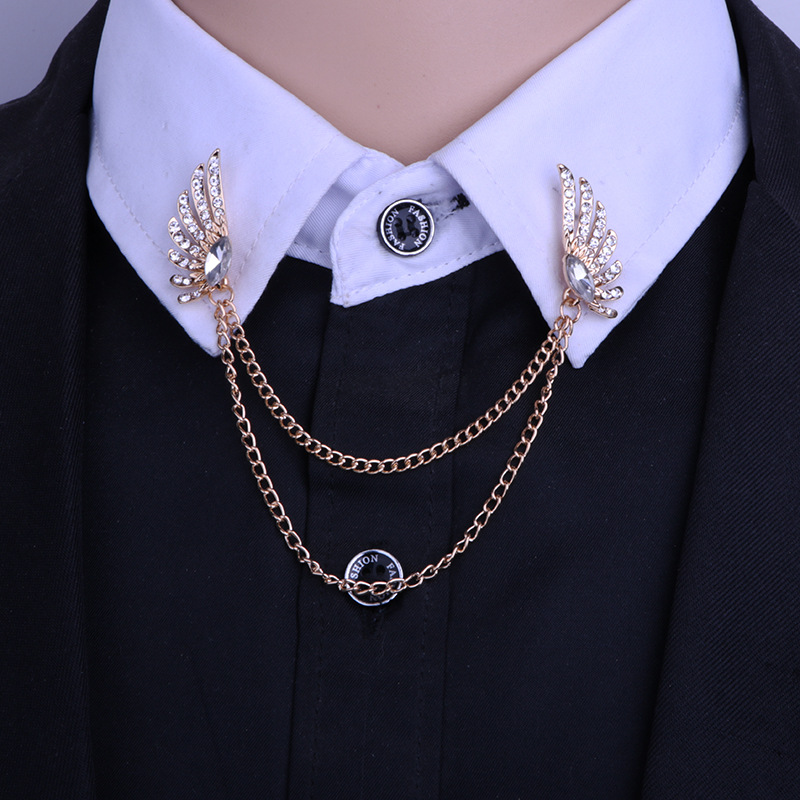 new style Collar Pin Angel Wings inlaid rhinestone alloy Brooch