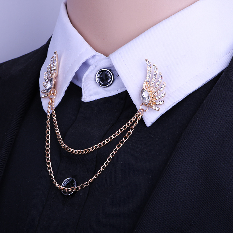 new style Collar Pin Angel Wings inlaid rhinestone alloy Brooch