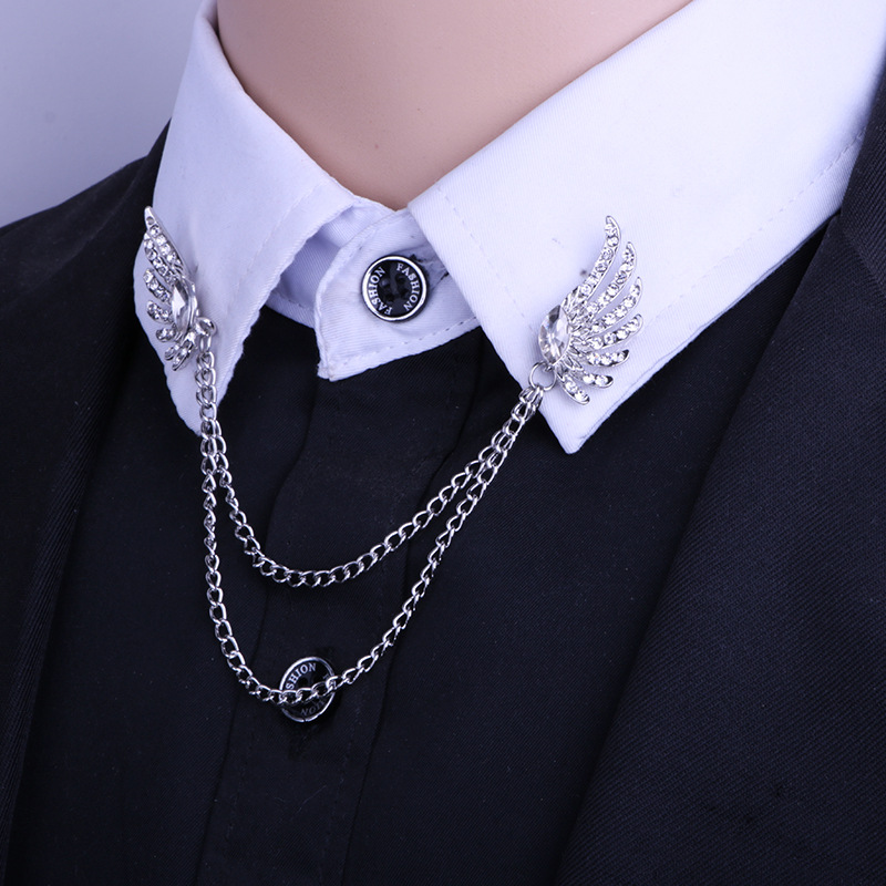 new style Collar Pin Angel Wings inlaid rhinestone alloy Brooch