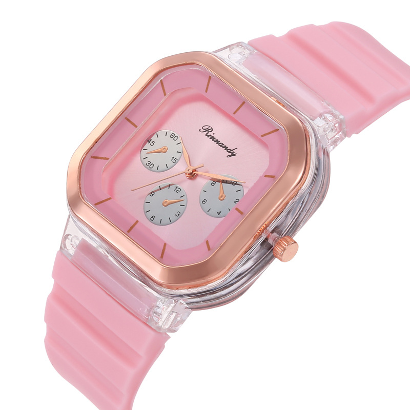 Fashion Creative Square Sports Quartz Casual Silicone Strap Wrist Watch