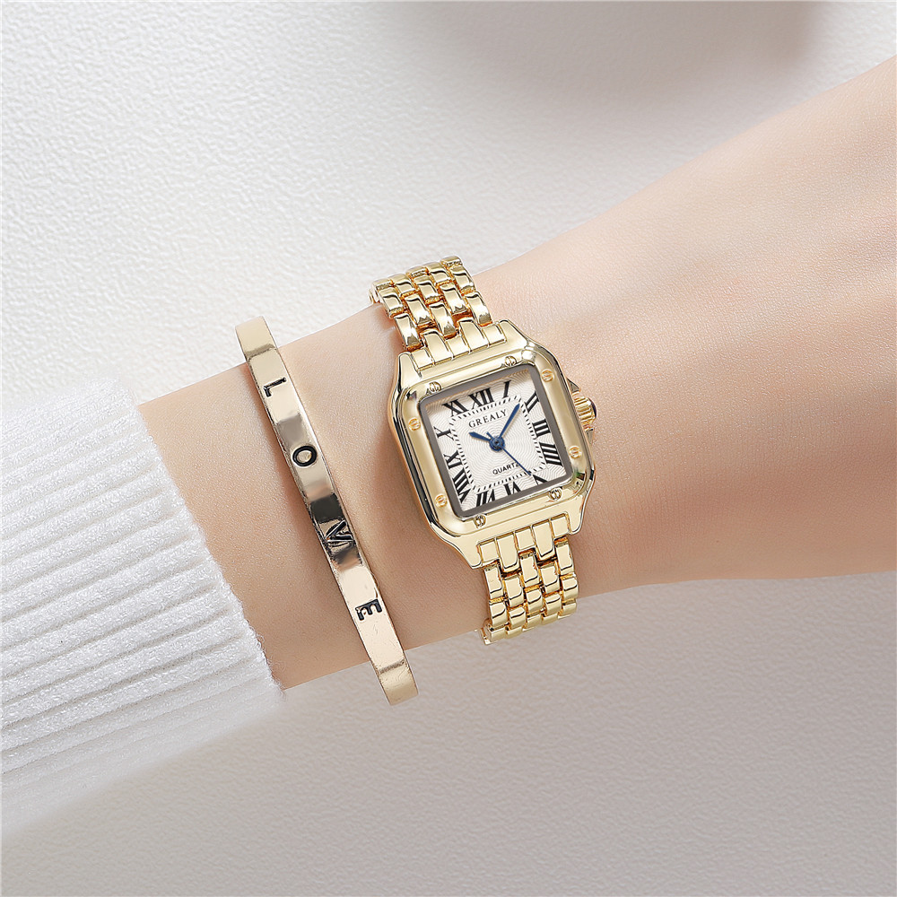 Fashion Square Roman Scale Womenu0027s Waterproof Thin Belt Watch