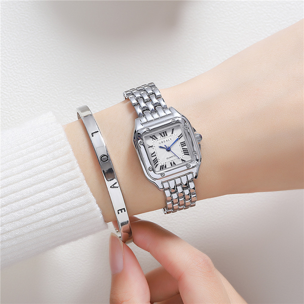 Fashion Square Roman Scale Womenu0027s Waterproof Thin Belt Watch