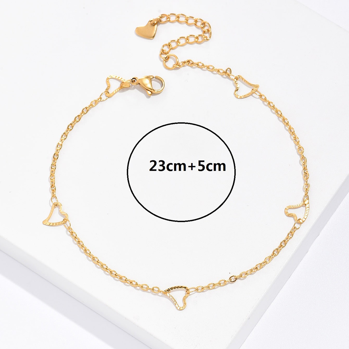 Unisex Fashion Heart Stainless Steel Anklet Plating Hollow Out