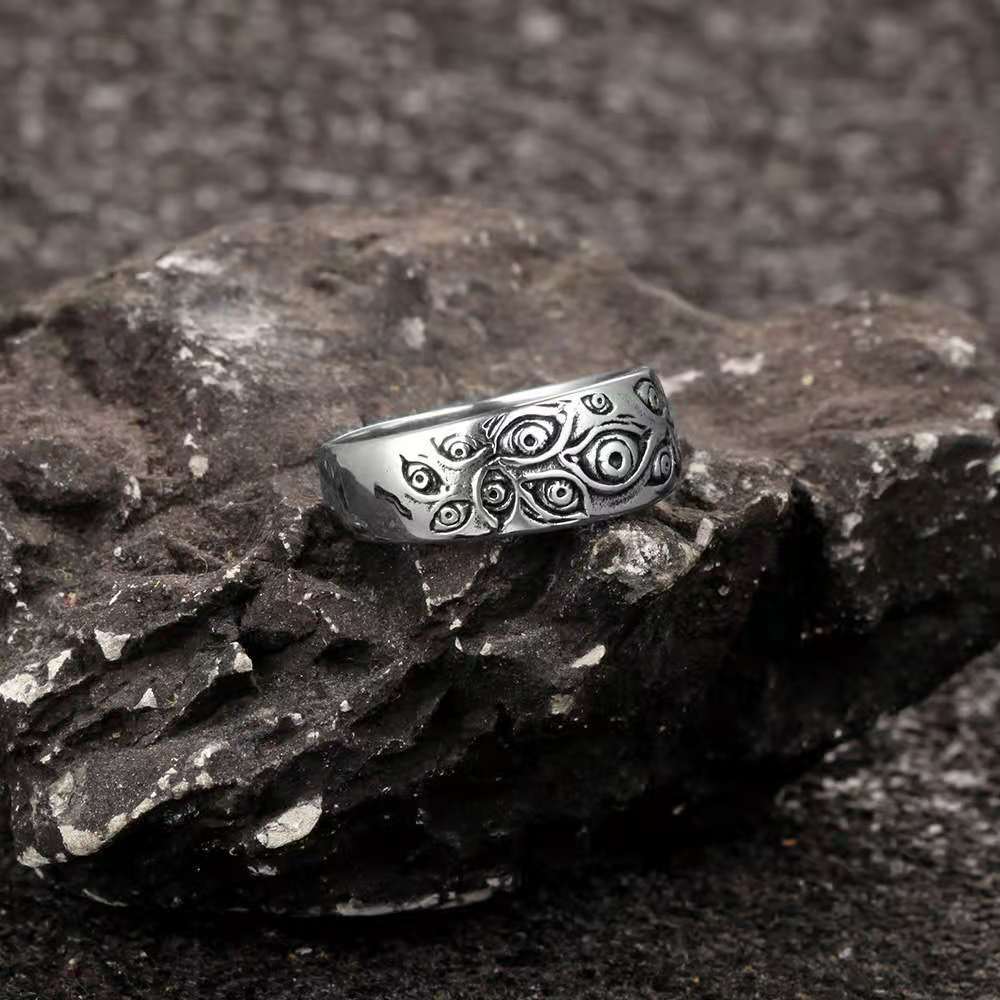 New Fashion Geometric Devil Eye Hip Hop Alloy Ring