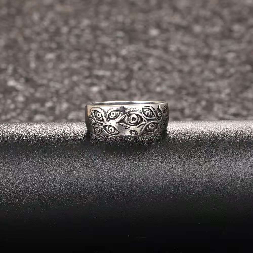 New Fashion Geometric Devil Eye Hip Hop Alloy Ring