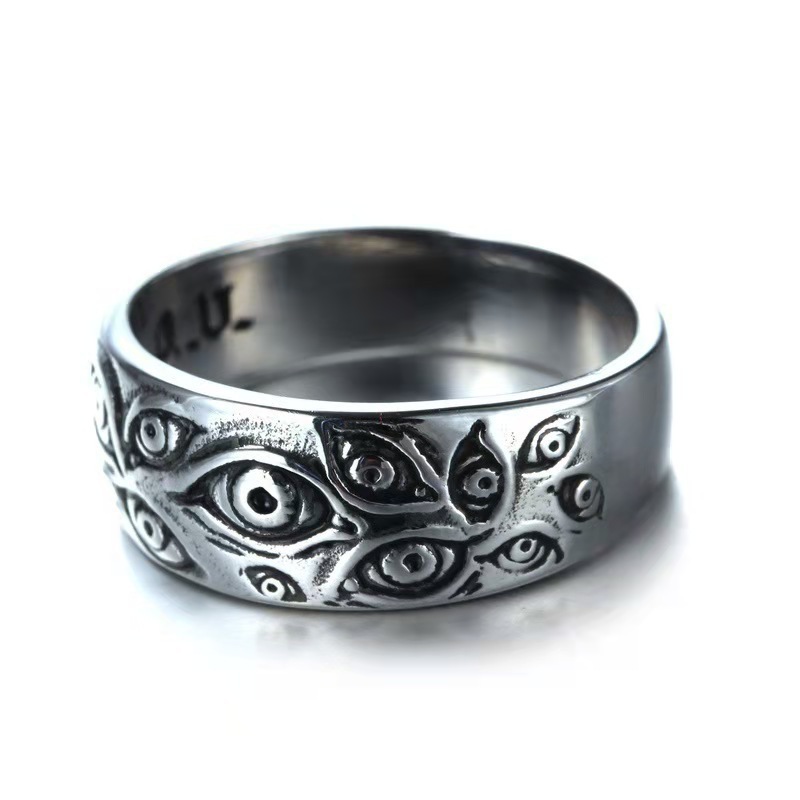 New Fashion Geometric Devil Eye Hip Hop Alloy Ring