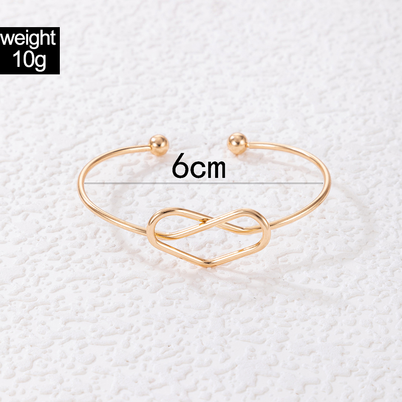 Simple Jewelry Heart Shaped Simple Single-Layer Alloy Rhinestone Bracelet