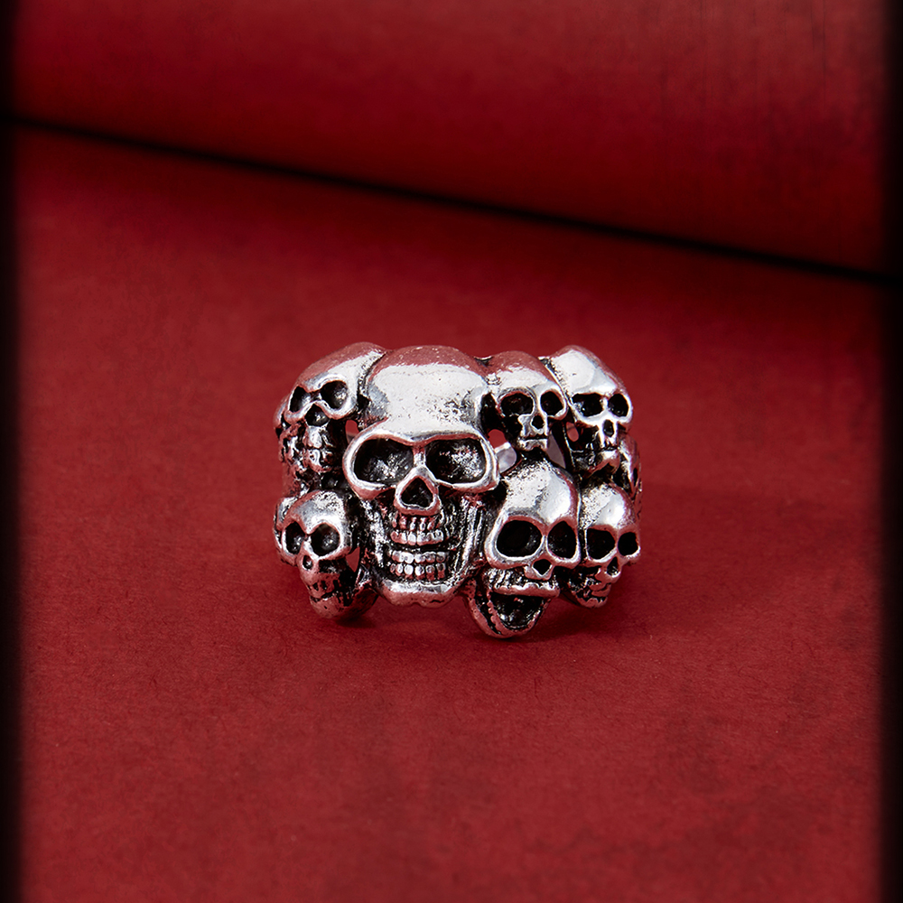 Fashion Skull Shaped Menu0027s Ghost Head Ring Vintage Ornament