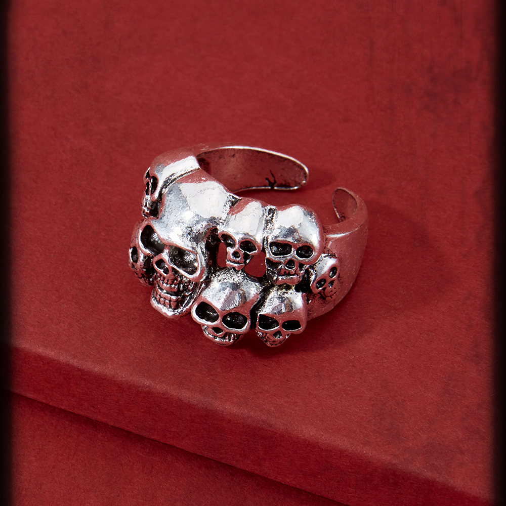 Fashion Skull Shaped Menu0027s Ghost Head Ring Vintage Ornament