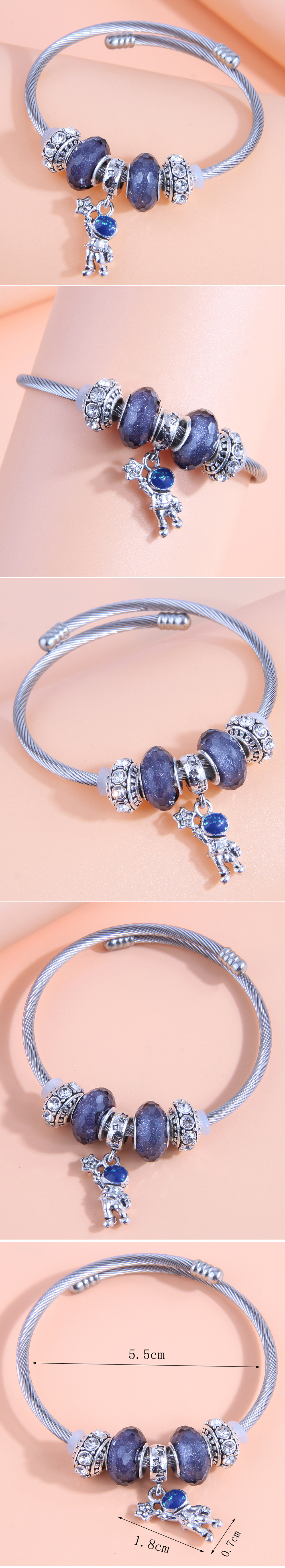 new Fashion Metal Simple Astronaut decor Beaded Bracelet