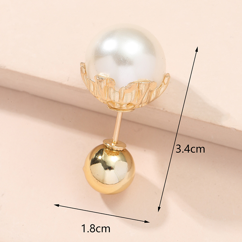 Fashion Simple Geometric Pin Double-Headed Pearl Alloy Brooch