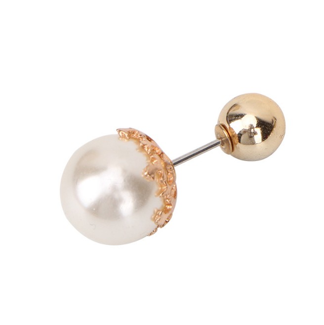 Fashion Simple Geometric Pin Double-Headed Pearl Alloy Brooch