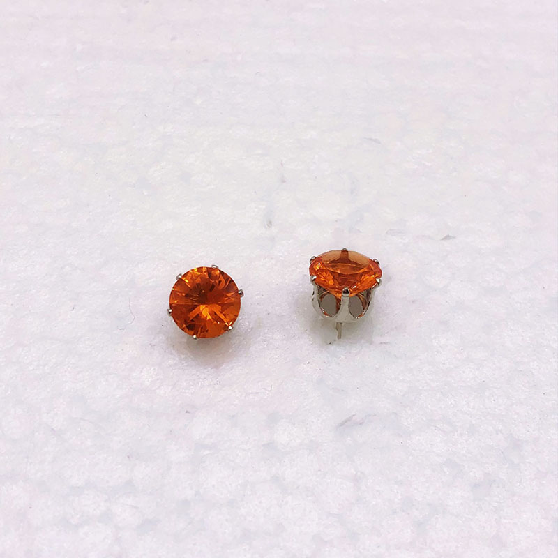 Fashion Six-Claw Multicolor 8mm Zircon Copper Ear Studs