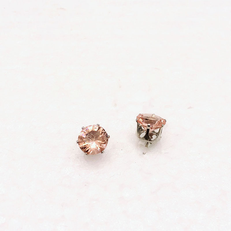 Fashion Six-Claw Multicolor 8mm Zircon Copper Ear Studs