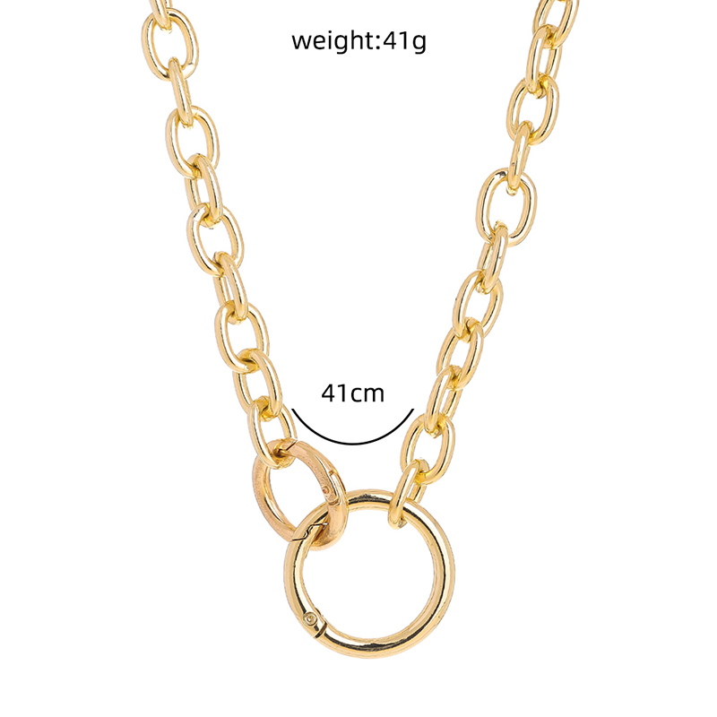 Fashion Simple Ring Buckle Geometric Clavicle Chain Alloy Necklace