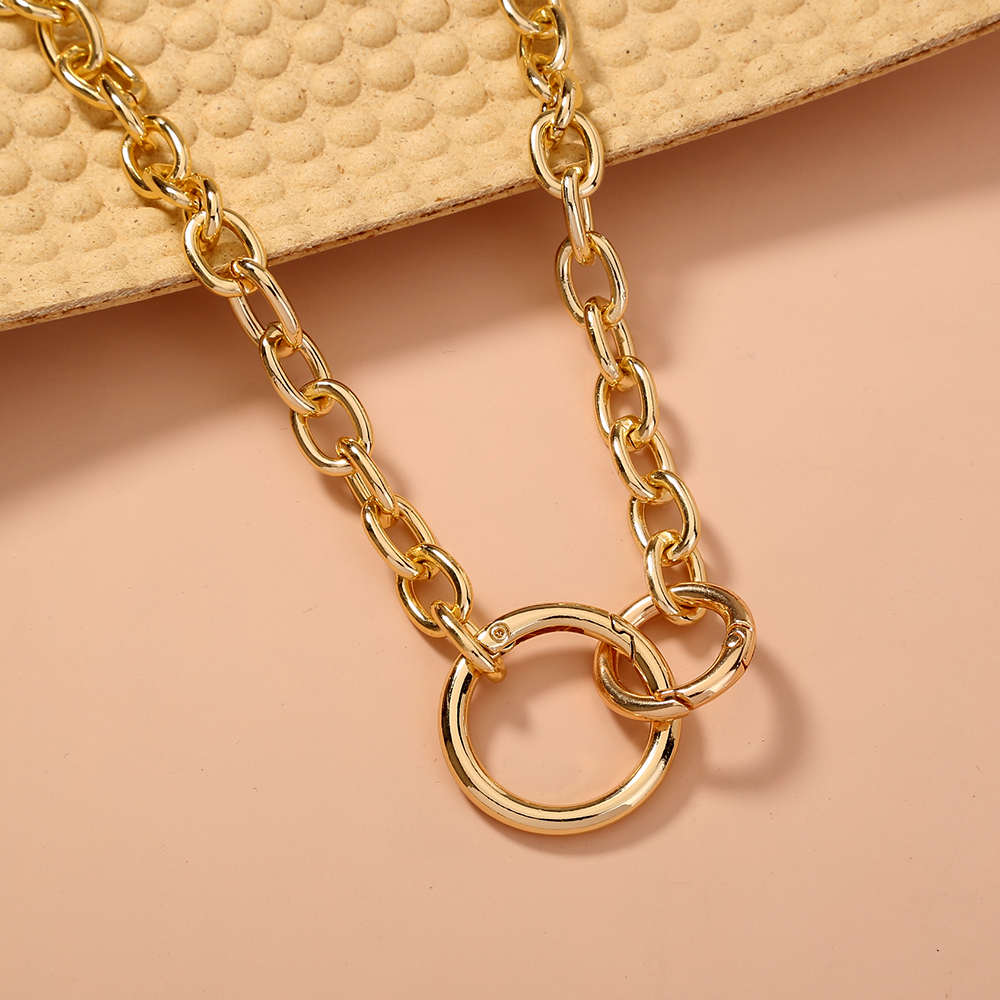 Fashion Simple Ring Buckle Geometric Clavicle Chain Alloy Necklace