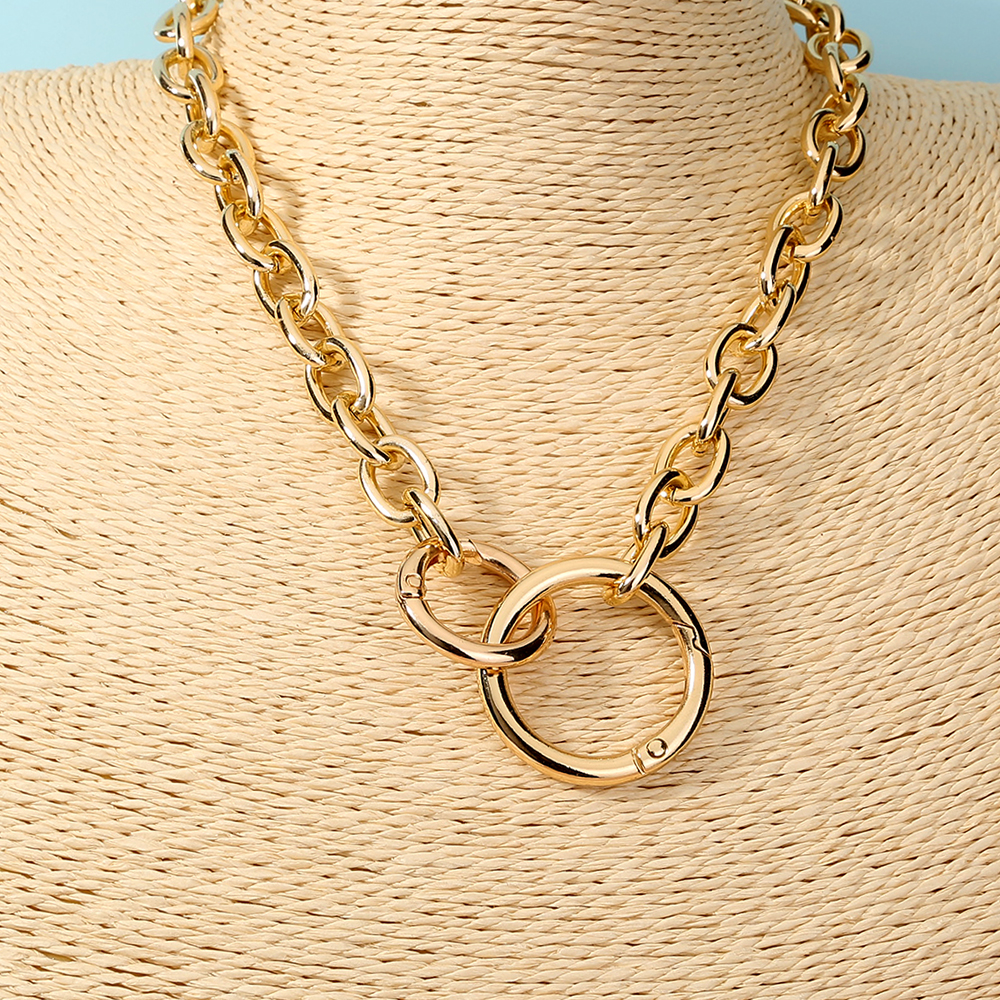 Fashion Simple Ring Buckle Geometric Clavicle Chain Alloy Necklace