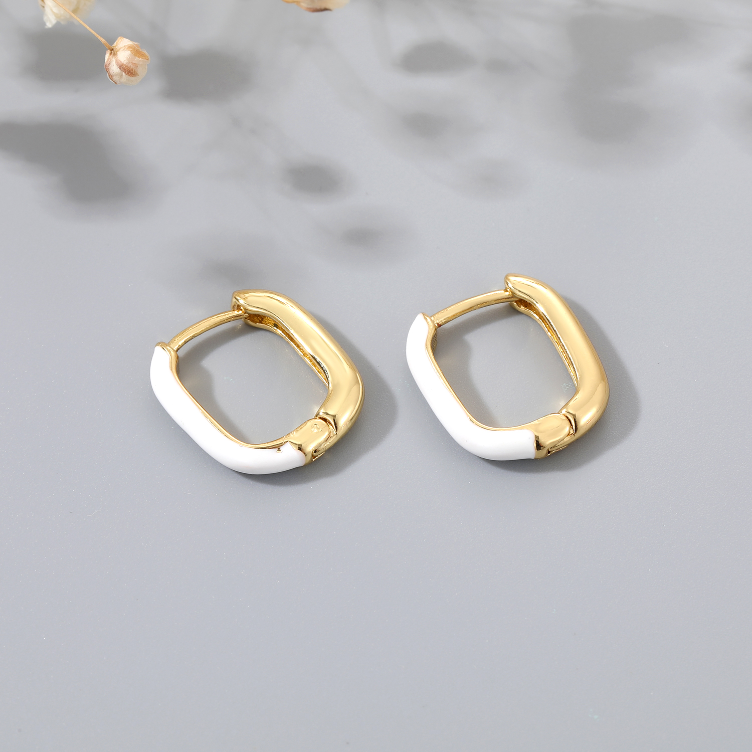 New style U-Shaped Color Dripping Oil copper Earrings
