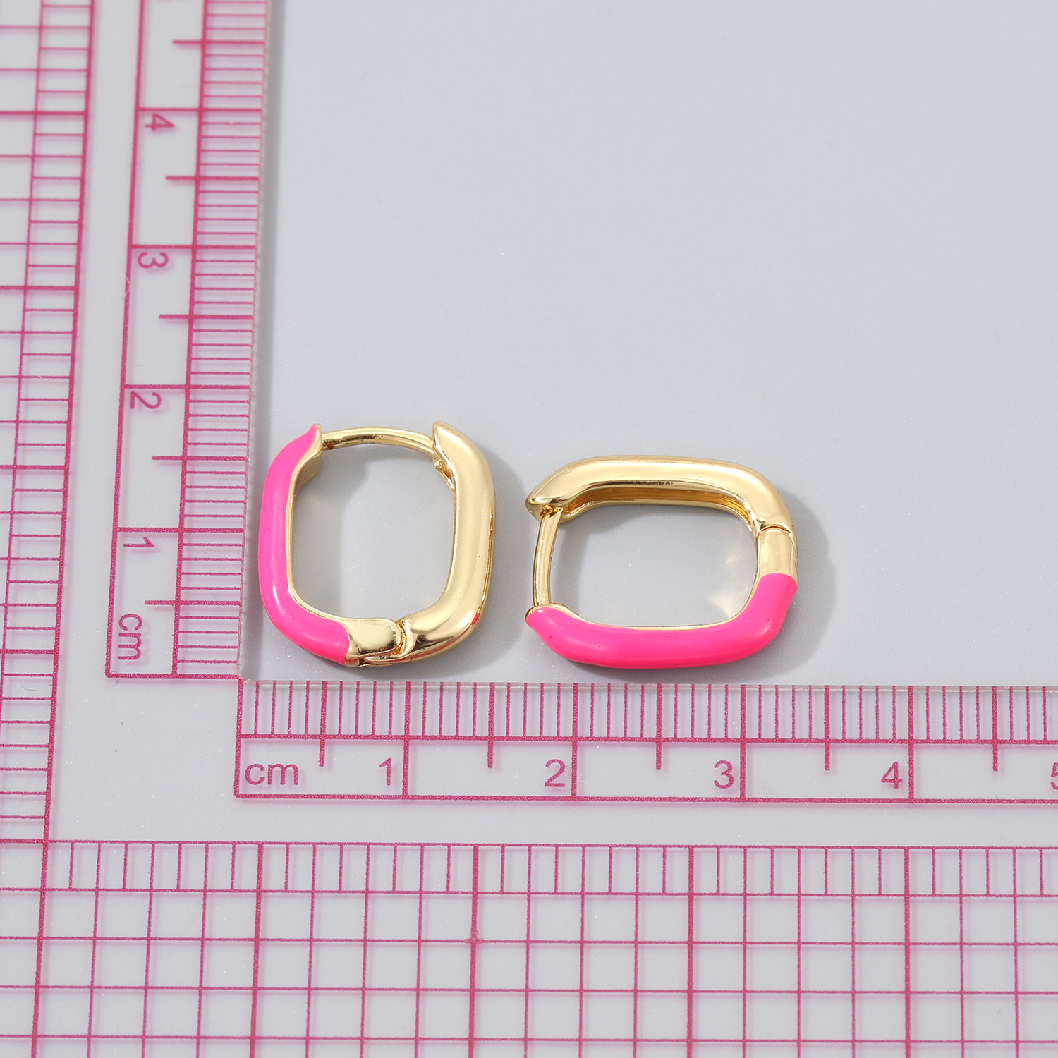 New style U-Shaped Color Dripping Oil copper Earrings
