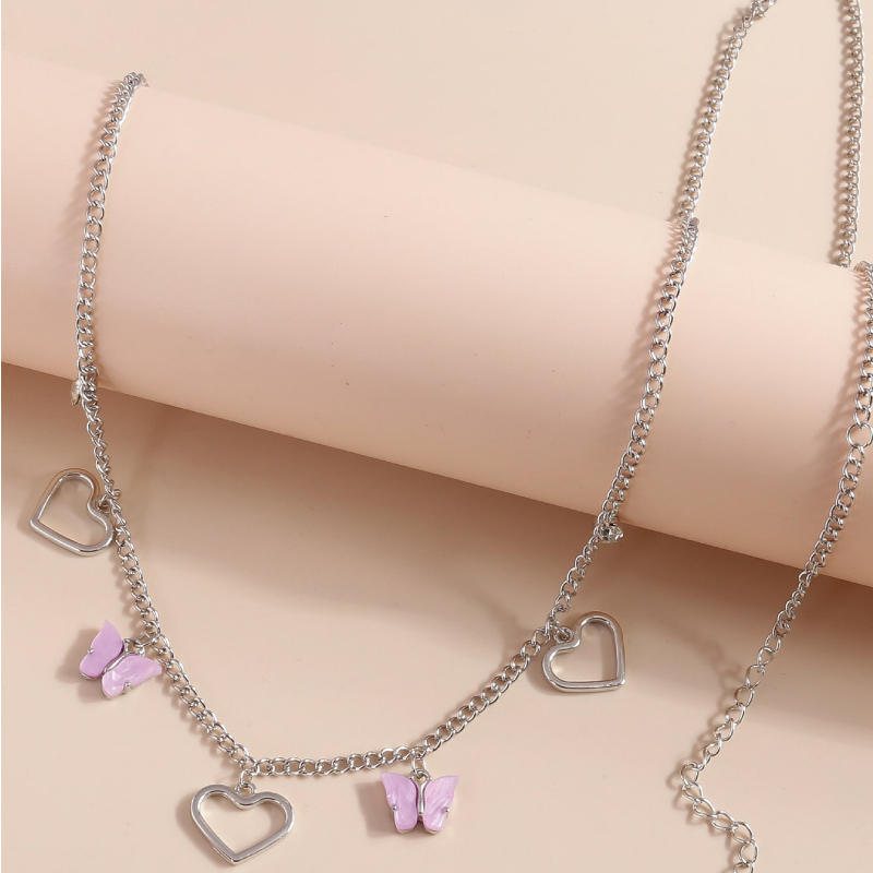 Fashion Cute Butterfly Heart Shaped Pendant Waist Chain