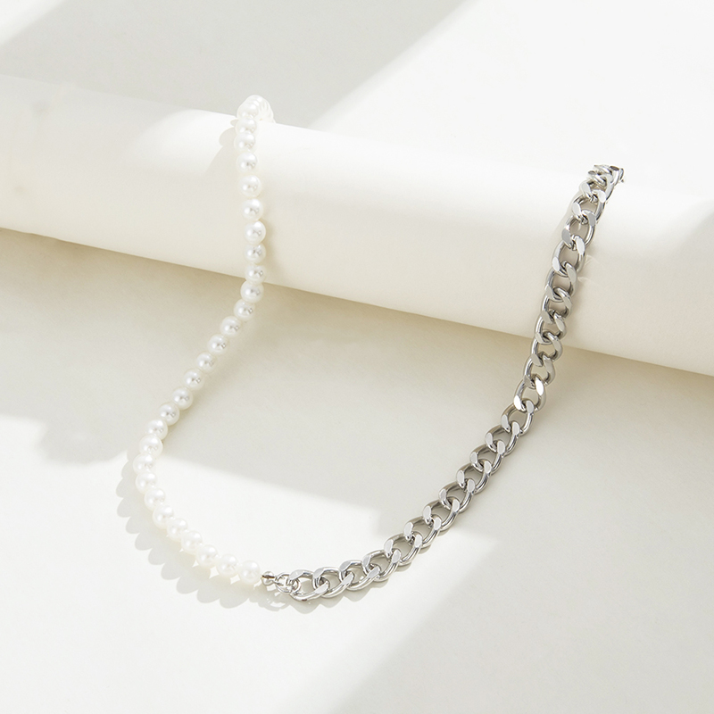 Fashion Baroque Freshwater Pearl Stitching Clavicle Chain Necklace