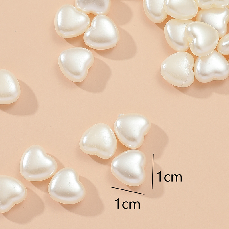 Handmade DIY Bulk Beaded Heart-Shaped Pearl 40 PCs Bag Accessories