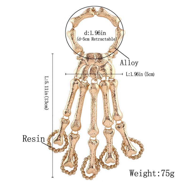 Funny Fashion Skeleton Skull Alloy Plating Resin Bangle