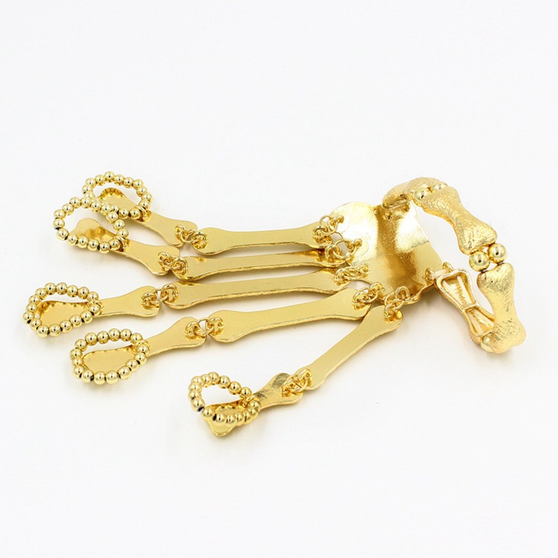 Funny Fashion Skeleton Skull Alloy Plating Resin Bangle