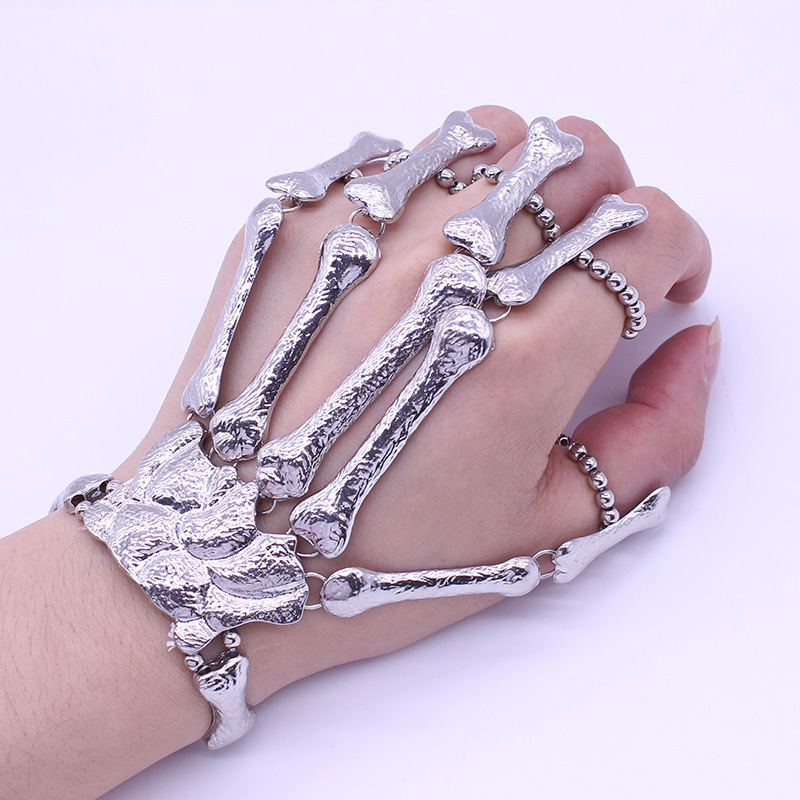 Funny Fashion Skeleton Skull Alloy Plating Resin Bangle