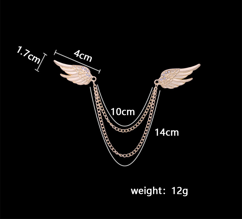 solid color Double Wings decor rhinestone inlaid Brooch