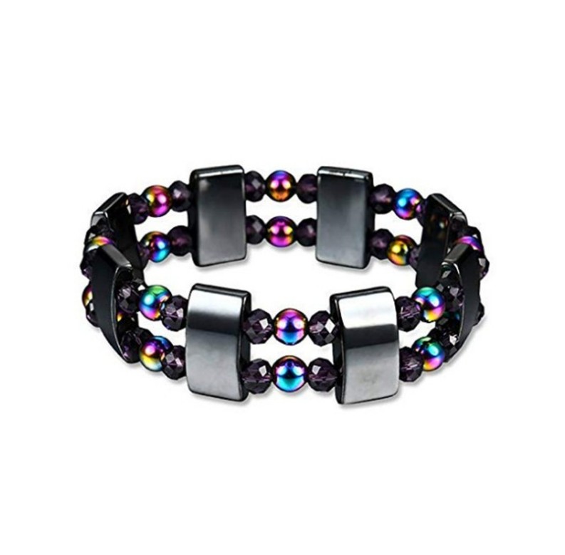 Fashion Unisex Color Magnet Hematite Gem Handmade Beaded Stretch Bracelet